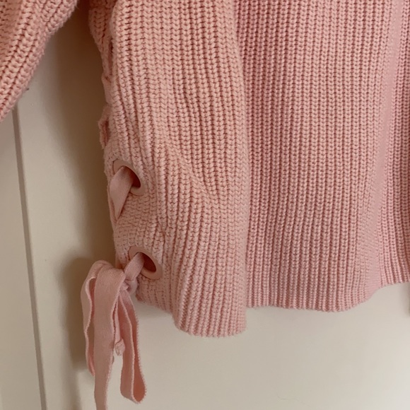 Endless Rose Blush Pink Cropped Sweater size L - Picture 4 of 8